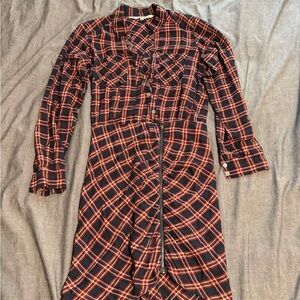 Veronica Beard Navy and Red Plaid Dress